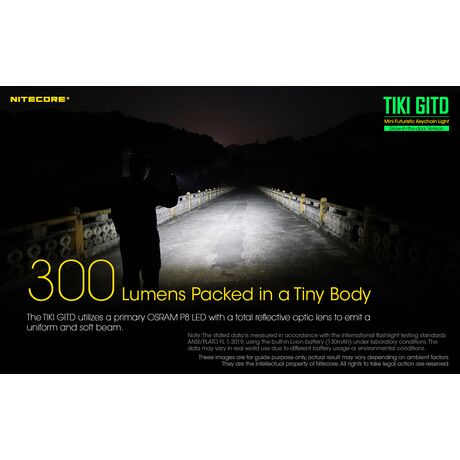 ΦΑΚΟΣ LED NITECORE TIKI GITD, Glow-In-The-Dark,  300 lumens