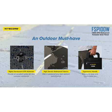 ΗΛΙΑΚΟ PANEL NITECORE FSP100W, Φορητό, 100W, Αδιάβροχο